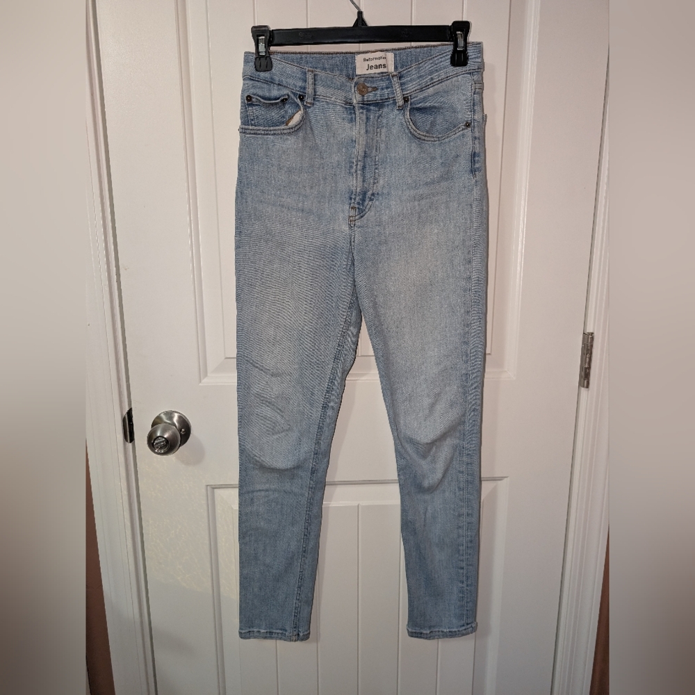 Reformation High Rise Skinny Jeans W27 Barbados Wash